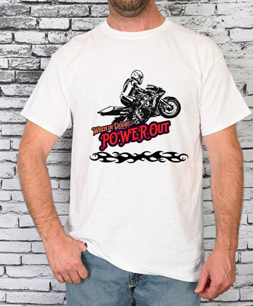 Bikergod Motorcycle When In Doubt Power Out T-shirt, Crew-neck Sweatshirt, Hoodie, Tank Top, V-neck T-shirt Design 2D Full Printed Sizes S - 5XL - NABK186