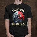 Bikergod Motorcycle Christmas Behind Bars T-shirt, Crew-neck Sweatshirt, Hoodie, Tank Top, V-neck T-shirt Design 2D Full Printed Sizes S - 5XL - NABR281