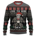 Bikergod Motorcycle Live To Ride Motorcycle Skeleton Sweater Design 3D Full Printed Sizes S - 5XL - NABD334S