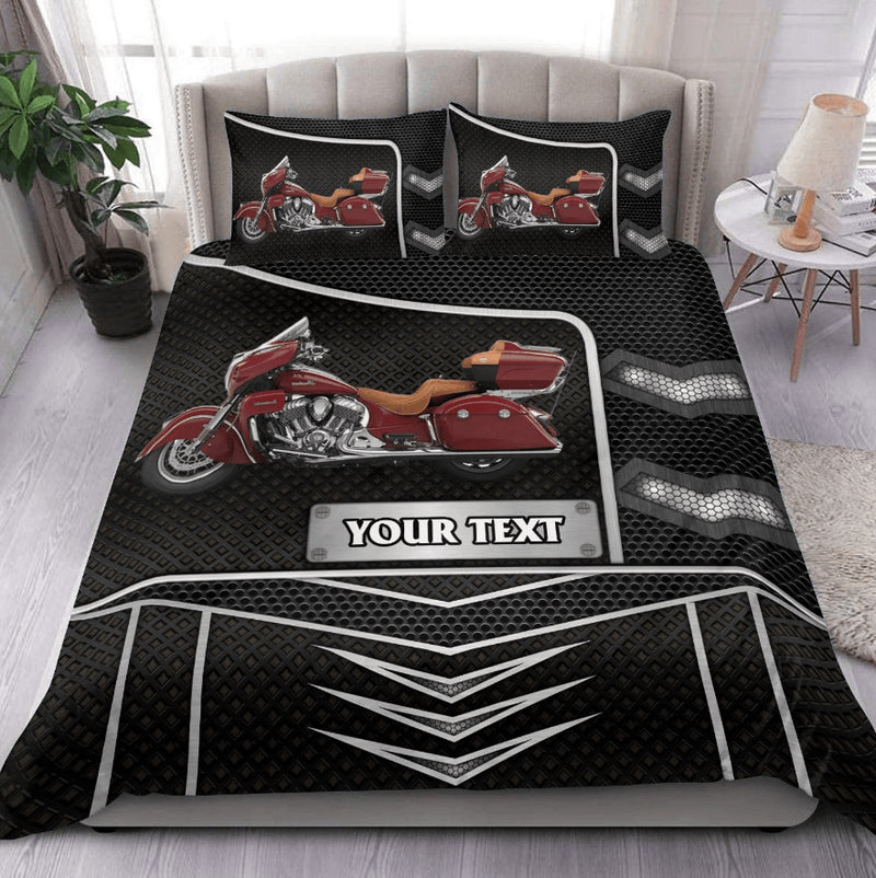 Bikergod Motorcycle Custom Name Bedding Set Cover Design 3D - NABJ156