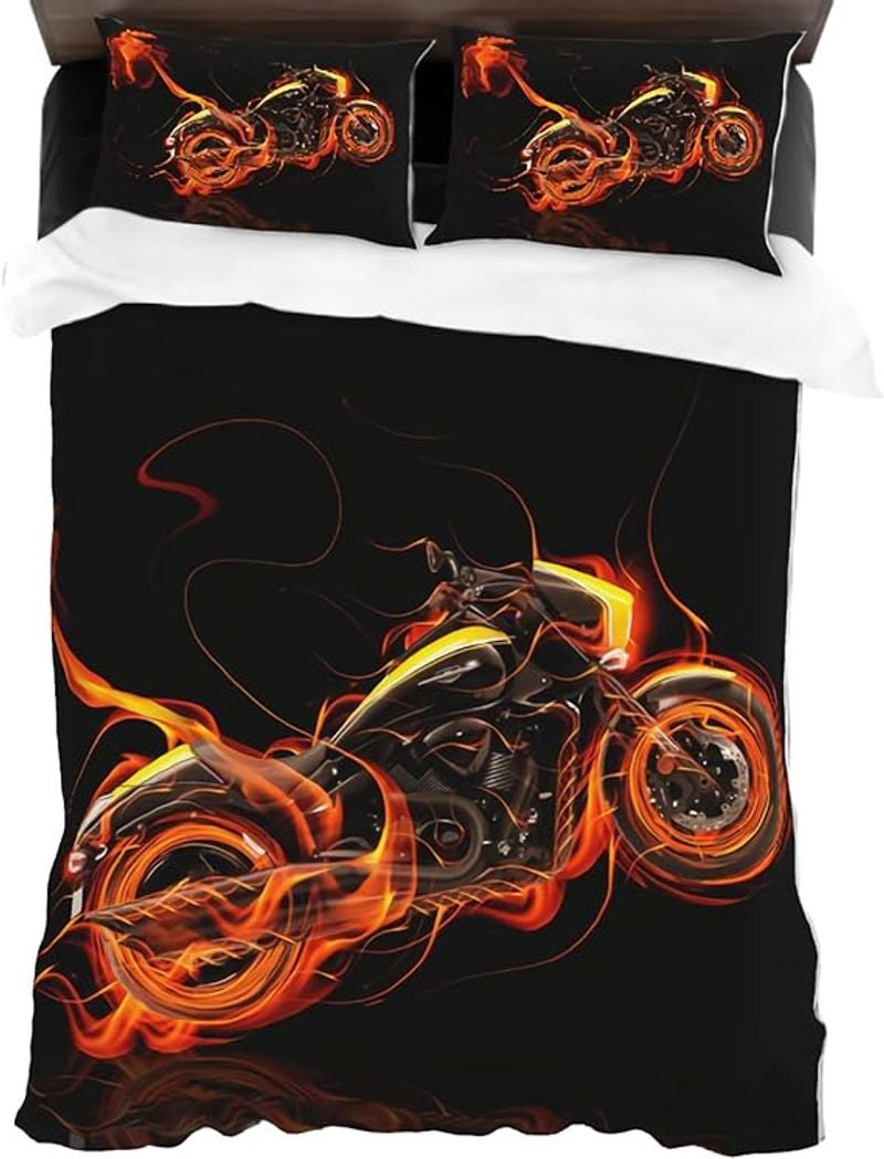 Bikergod Motorcycle Motorbike Bedding Set Cover Design 3D - NABL346