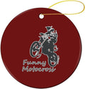 Bikergod Motorcycle Funny Motocross Christmas Ceramic Round Ornament NABW323