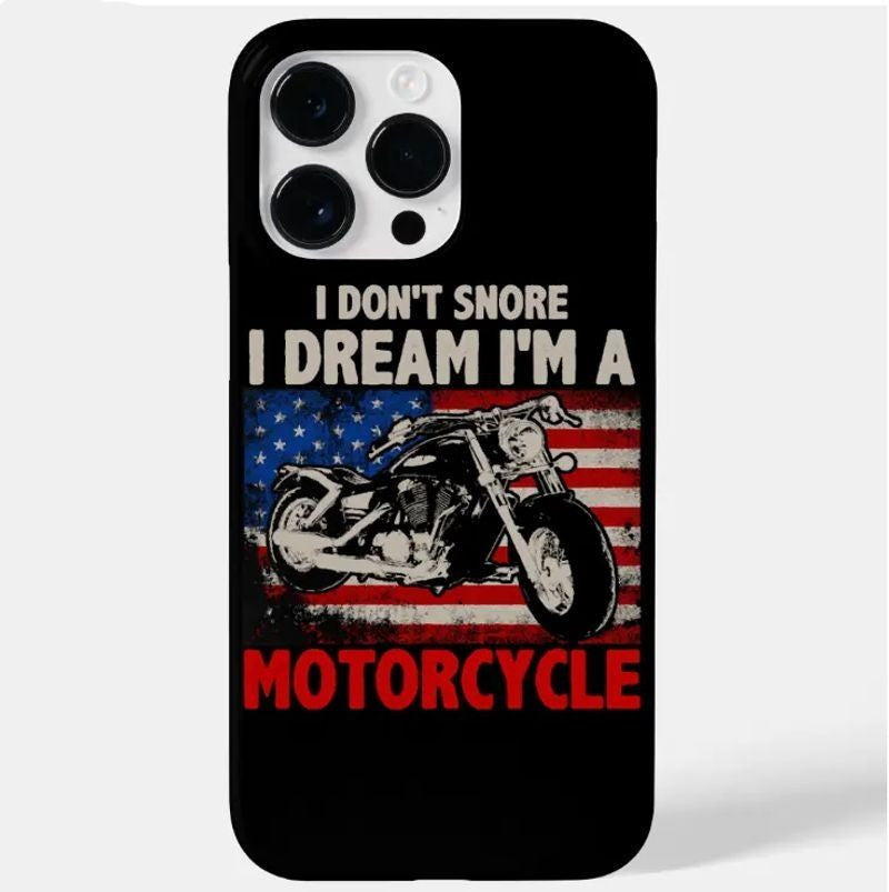 Bikergod Motorcycle Biker I Don't Snore I Dream I'm A Motorcycle Phone Case Cover NMPC017