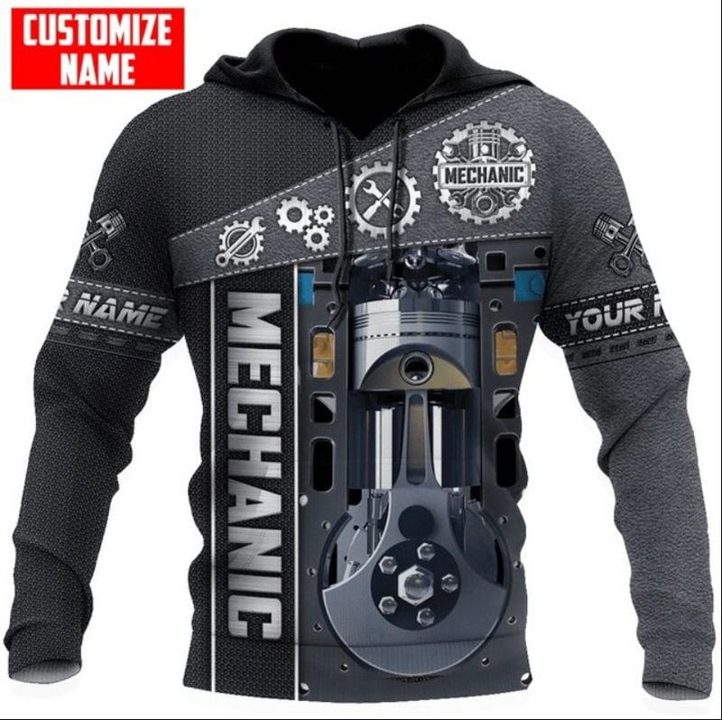 Bikergod Motorcycle Mechanic Custom Name  Hoodie Design 3D Full Printed Sizes S - 5XL - NAQA352