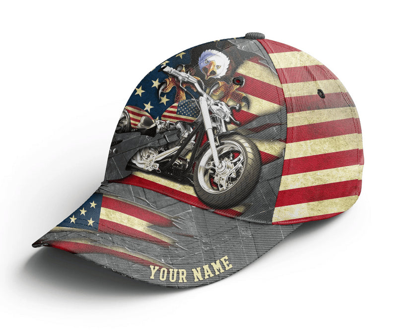 Bikergod Motorcycle Eagle Custom Name Classic Cap NMI242