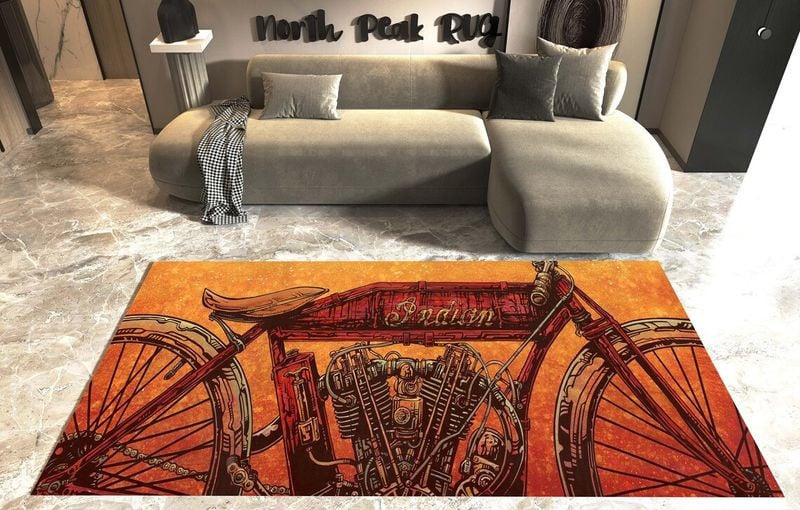 Bikergod Motorcycle Radian Rug Home Floor Decor NALA109