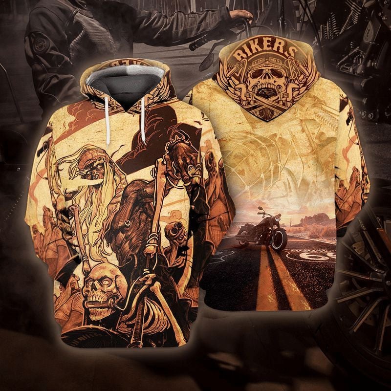 Bikergod Motorcycle Skull Riders  Hoodie Design 3D Full Printed Sizes S - 5XL - NALA138