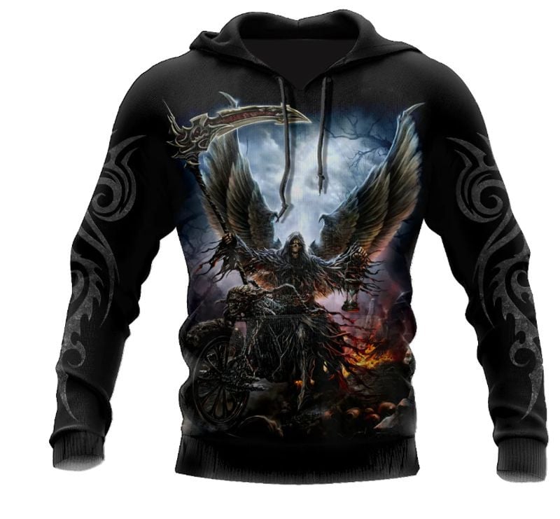Bikergod Motorcycle Skull Riders  Hoodie Design 3D Full Printed Sizes S - 5XL - NAQA398A