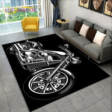 Bikergod Motorcycle Motorbike Rug Home Floor Decor NALA145