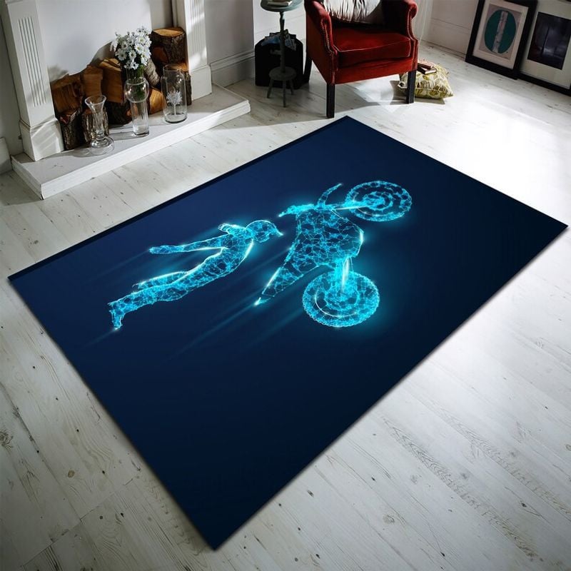 Bikergod Motorcycle Motocross Biker Rug Home Floor Decor NALA111