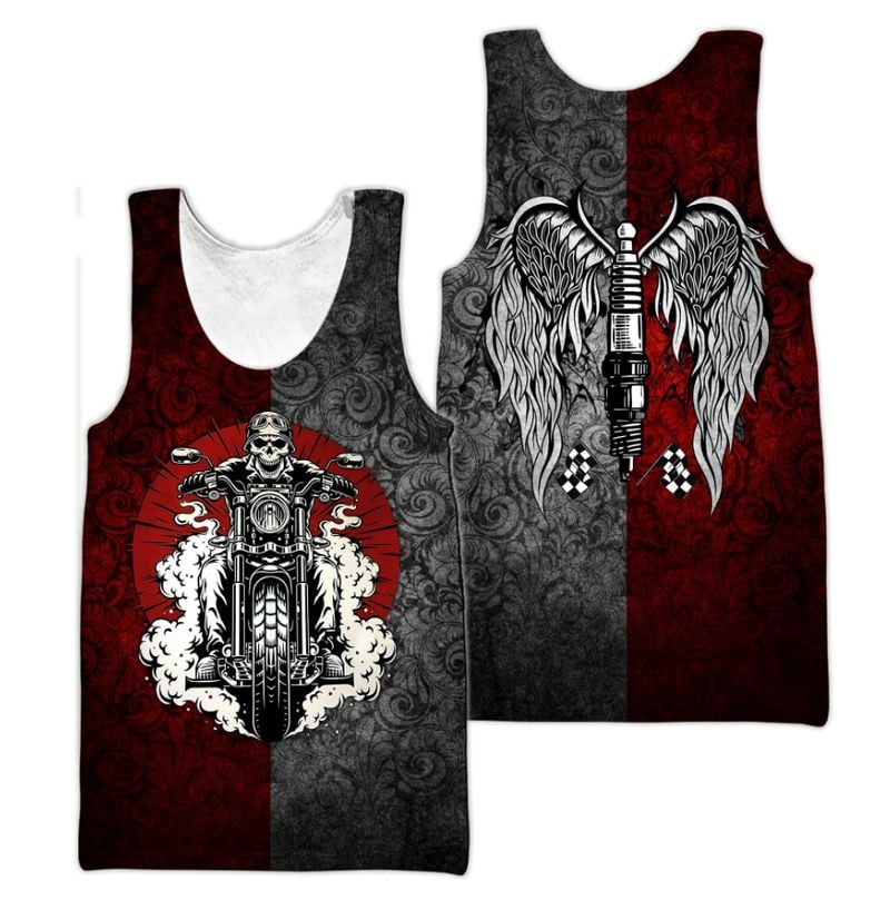 Bikergod Motorcycle Tank Top Design 3D Full Printed Sizes S - 5XL - NMI235C