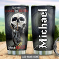 Bikergod Motorcycle Skull Biker No One Kisses The Death Like Biker Custom Name Steelers Stainless Steel 20 Oz Tumbler- NALA131