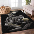 Bikergod Motorcycle Skull Couple Biker Rug Home Floor Decor NALA136