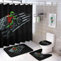 Bikergod Motorcycle Motocross Dirt Bike  American Flag Motocross Biker Bathroom Decor Set NAQA302