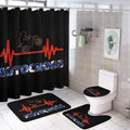 Bikergod Motorcycle Motocross Heartbeat Dirt Bike Bathroom Decor Set NAQA305