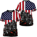Bikergod Motorcycle Biker USA Flag Custom Name  T-shirt Design 3D Full Printed Sizes S - 5XL - NMQE95A