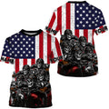 Bikergod Motorcycle Biker USA Flag Custom Name  T-shirt Design 3D Full Printed Sizes S - 5XL - NMQE95A