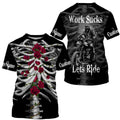 Bikergod Motorcycle Work Sucks Lets Ride Custom Name  T-shirt Design 3D Full Printed Sizes S - 5XL - NMQE111A