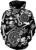 Bikergod Motorcycle Mechanic Skull And Skeleton  Hoodie Design 3D Full Printed Sizes S - 5XL - NAQA245