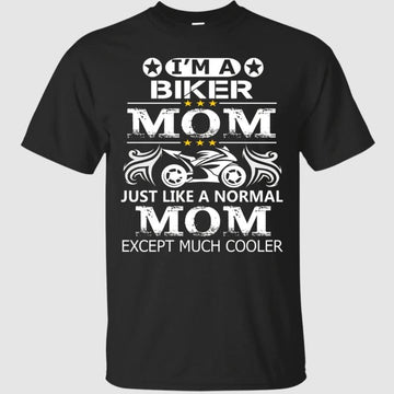 Bikergod Motorcycle I'm A Biker Mom T-shirt, Crew-neck Sweatshirt, Hoodie, Tank Top, V-neck T-shirt Design 2D Full Printed Sizes S - 5XL - NAJA407