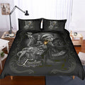 Bikergod Motorcycle Skull Biker Couple Freedom Bedding Set Cover Design 3D - NAOA348
