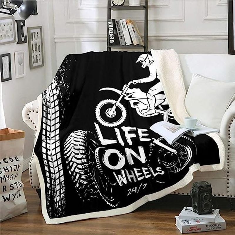 Bikergod Motorcycle Motocross Life On Wheels Blanket NAOA335