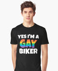 Bikergod Motorcycle Yes I'm A Gay Biker T-shirt Design 2D Full Printed Sizes S - 5XL - NMQE195