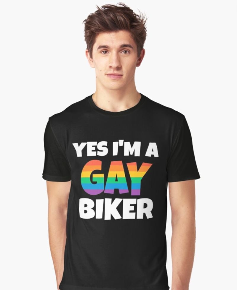 Bikergod Motorcycle Yes I'm A Gay Biker T-shirt Design 2D Full Printed Sizes S - 5XL - NMQE195
