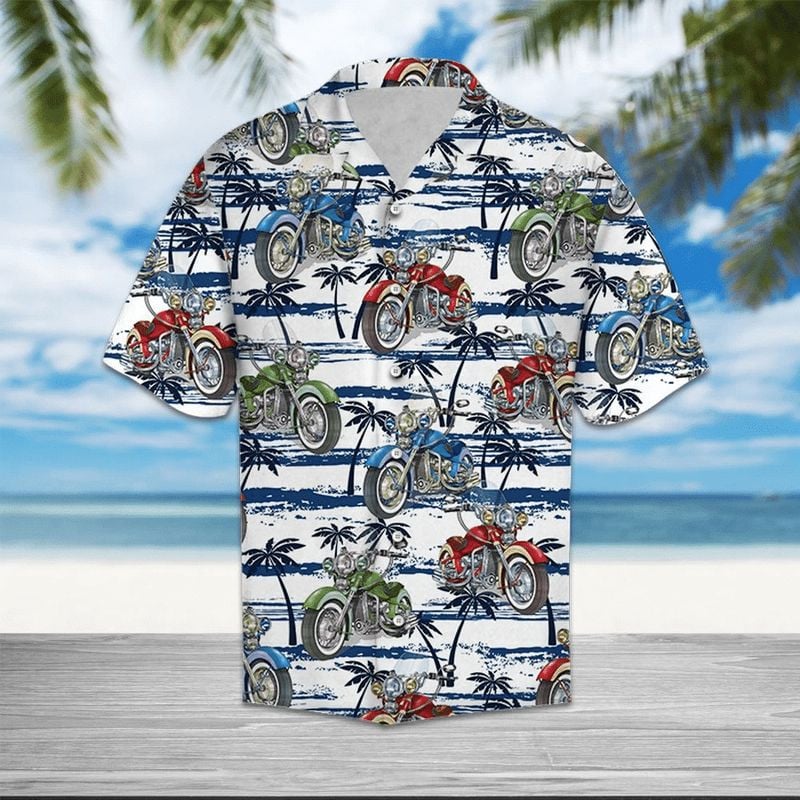 Bikergod Motorcycle Palm Tree COTTON Hawaii Shirt Design 3D Full Printed Sizes S - 5XL NMAR264