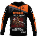 Bikergod Motorcycle Mechanic Skull I Can Fix What Stupid Does  Hoodie Design 3D Full Printed Sizes S - 5XL - NAQA286