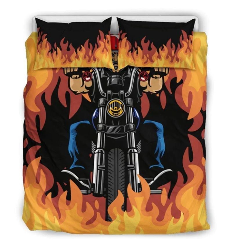 Bikergod Motorcycle Biker Bedding Set Cover Design 3D - NAOA368