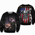 Bikergod Motorcycle  US Flag Biker COTTON Sweatshirt Design 3D Full Printed Sizes S - 5XL - NAJA480F