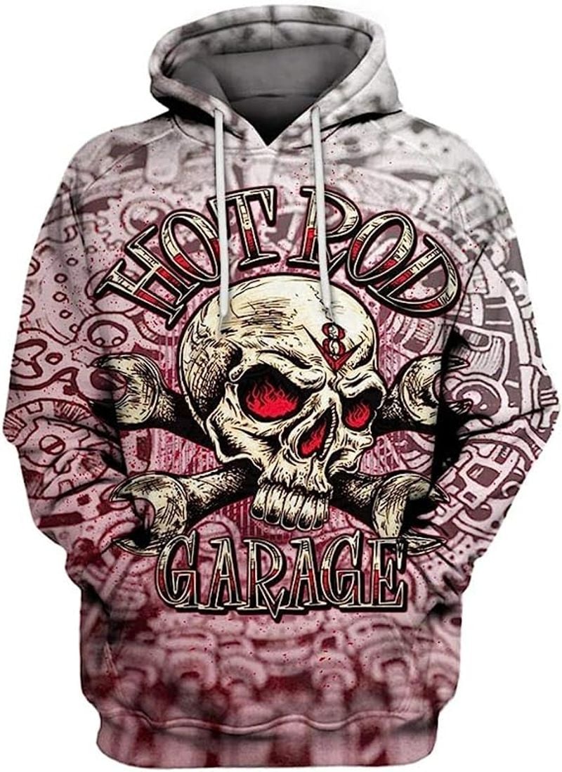 Bikergod Motorcycle Mechanic Skull Hot Pod Garage  Hoodie Design 3D Full Printed Sizes S - 5XL - NAQA247