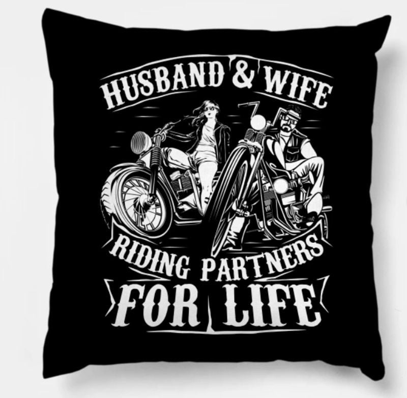 Bikergod Motorcycles Husband And Wife Riding Partners For Life Pillow Case Design 3D Full Printed NAOA329