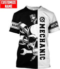 Bikergod Motorcycle Mechanic Skull Custom Name  T-shirt Design 3D Full Printed Sizes S - 5XL - NAQA248D