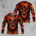 Bikergod Motorcycle Fire Skull Riders  Hoodie Design 3D Full Printed Sizes S - 5XL - NAQA289