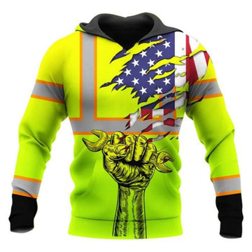 Bikergod Motorcycle Mechanic Ameriacan Flag  Hoodie Design 3D Full Printed Sizes S - 5XL - NAQA276