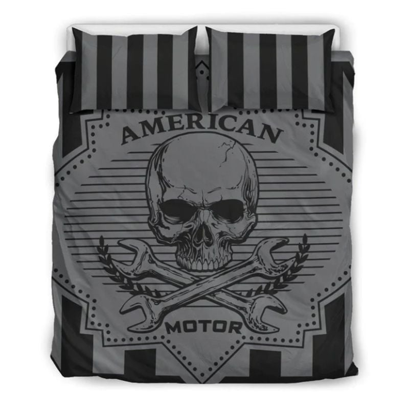 Bikergod Motorcycle AMERICAN MOTOR Bedding Set Cover Design 3D - NAOA360