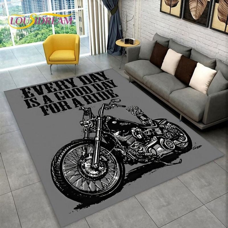 Bikergod Motorcycle Every Day Is A Good Day For Ride Rug Home Floor Decor NALA150