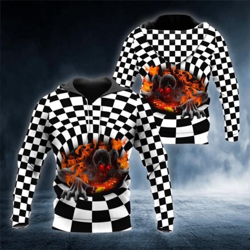 Bikergod Motorcycle Fire Ghost Skull Rider  Hoodie Design 3D Full Printed Sizes S - 5XL - NAQA215