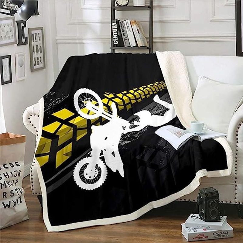 Bikergod Motorcycle Motocross Dirt Bike Blanket NAOA342