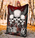 Bikergod Motorcycle Skull Biker Rider Biker Skull Blanket NALA124