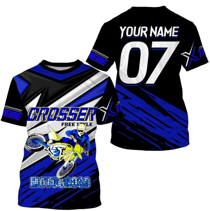 Bikergod Motorcycle Motorcross Crosser Freestyle Custom Name And Number  T-shirt Design 3D Full Printed Sizes S - 5XL - NMQE83