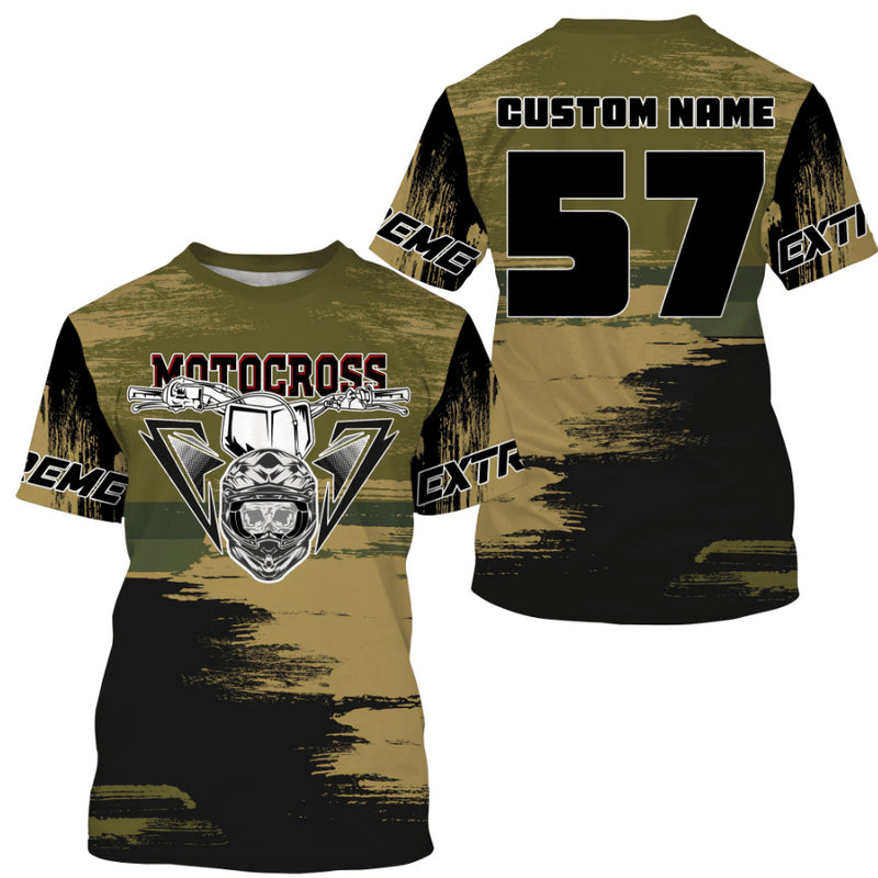 Bikergod Motorcycle Motocross Custom Name And Number  T-shirt Design 3D Full Printed Sizes S - 5XL - NMTM342