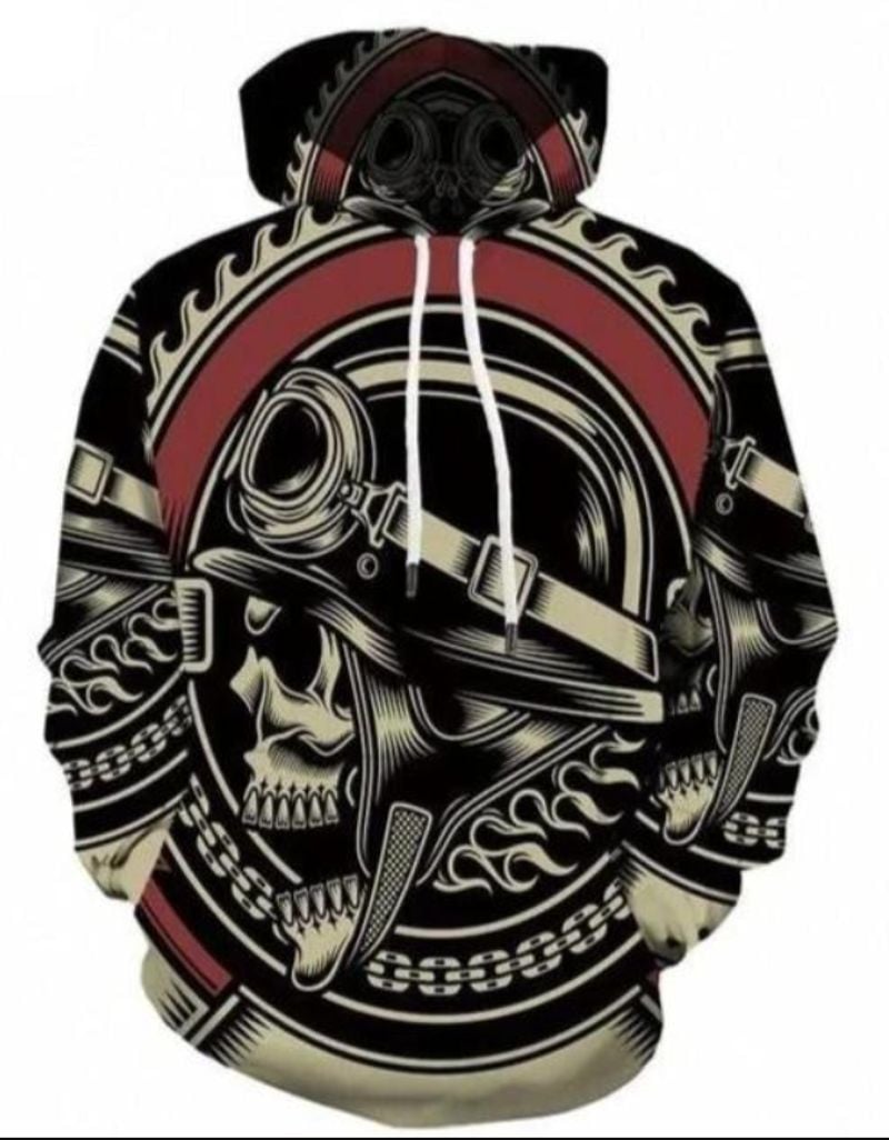 Bikergod Motorcycle Skull Biker  Hoodie Design 3D Full Printed Sizes S - 5XL - NAJA462