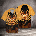 Bikergod Motorcycle Fire Skull Biker COTTON Hawaii Shirt Design 3D Full Printed Sizes S - 5XL NAQA228