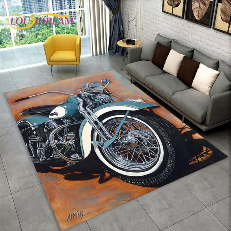 Bikergod Motorcycle Biker Rug Home Floor Decor NALA142