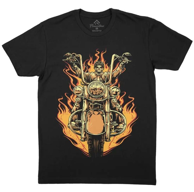 Bikergod Motorcycle Skull Biker T-shirt, Crew-neck Sweatshirt, Hoodie, Tank Top, V-neck T-shirt Design 2D Full Printed Sizes S - 5XL - NALA102