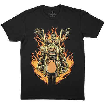 Bikergod Motorcycle Skull Biker T-shirt, Crew-neck Sweatshirt, Hoodie, Tank Top, V-neck T-shirt Design 2D Full Printed Sizes S - 5XL - NALA102