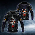 Bikergod Motorcycle Fire Ghost Skull Rider  Hoodie Design 3D Full Printed Sizes S - 5XL - NAQA217